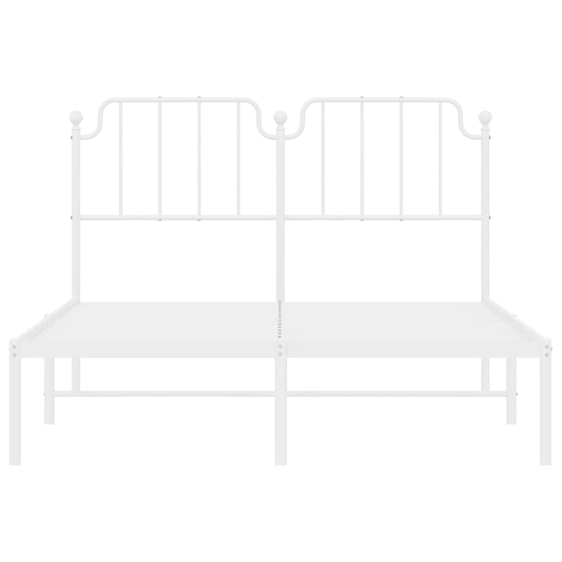 vidaXL Powder-Coated Steel King Size Bed Frame in White