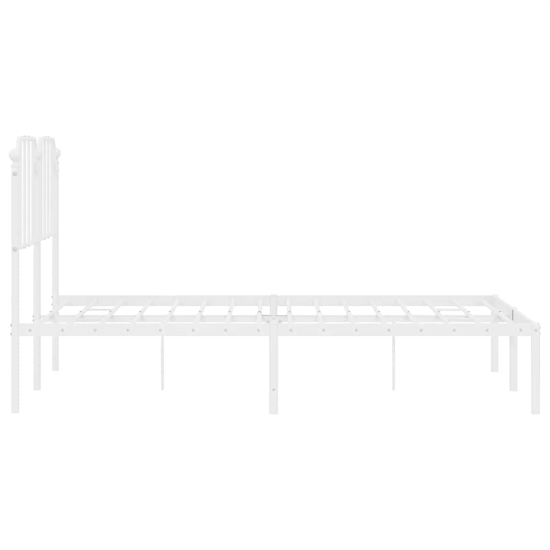 vidaXL Powder-Coated Steel King Size Bed Frame in White