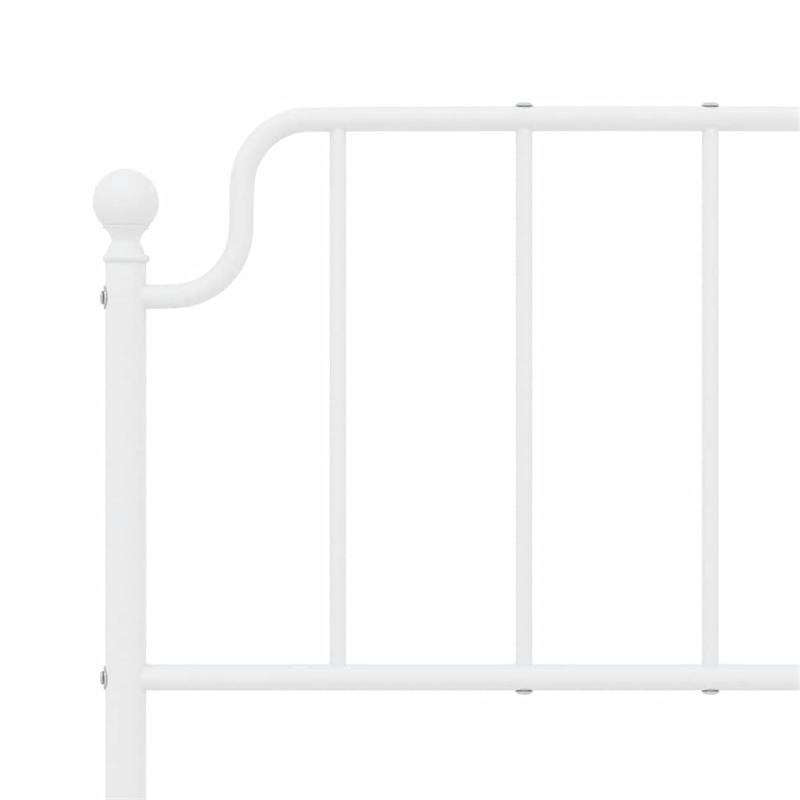 vidaXL Powder-Coated Steel King Size Bed Frame in White