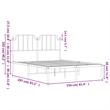 vidaXL Powder-Coated Steel King Size Bed Frame in White