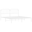 vidaXL Powder-Coated Steel Cal King/Double Bed Frame in White
