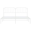 vidaXL Powder-Coated Steel Cal King/Double Bed Frame in White
