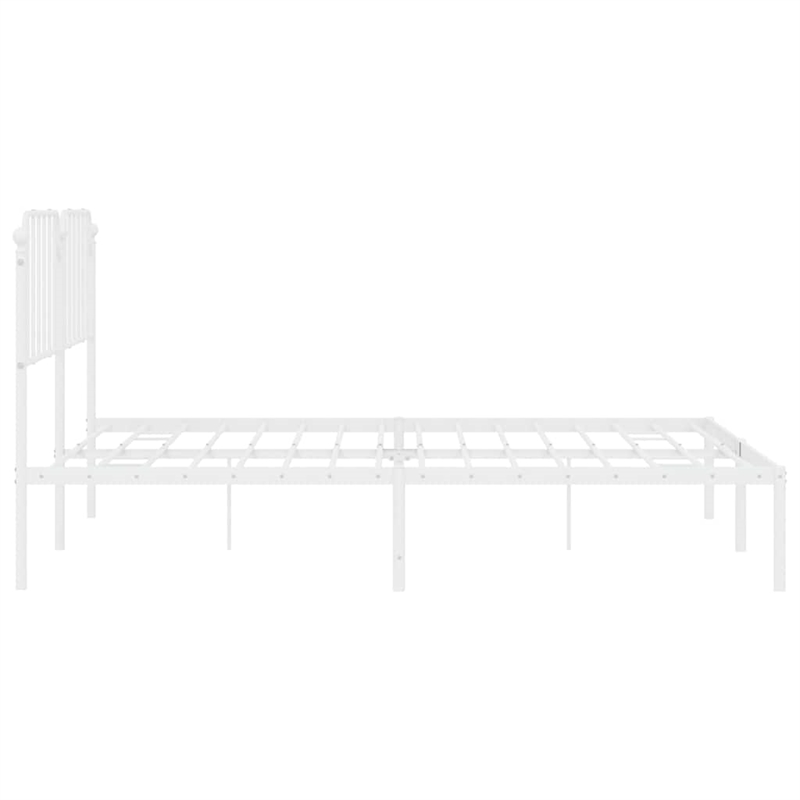 vidaXL Powder-Coated Steel Cal King/Double Bed Frame in White
