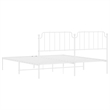 vidaXL Powder-Coated Steel Cal King/Double Bed Frame in White