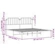 vidaXL Powder-Coated Steel Cal King/Double Bed Frame in White