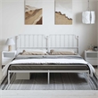 vidaXL Rectangular Powder-Coated Steel Full Bed Frame in White