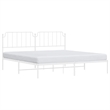 vidaXL Rectangular Powder-Coated Steel Full Bed Frame in White