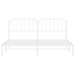 vidaXL Rectangular Powder-Coated Steel Full Bed Frame in White