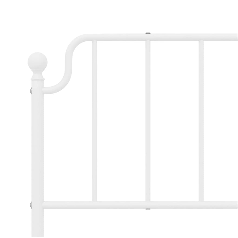vidaXL Rectangular Powder-Coated Steel Full Bed Frame in White