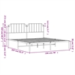 vidaXL Rectangular Powder-Coated Steel Full Bed Frame in White