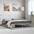 vidaXL Rectangular Powder-Coated Steel Full Bed Frame in White