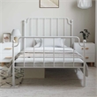 vidaXL Classic Style Durable Steel Single Bed Frame in White