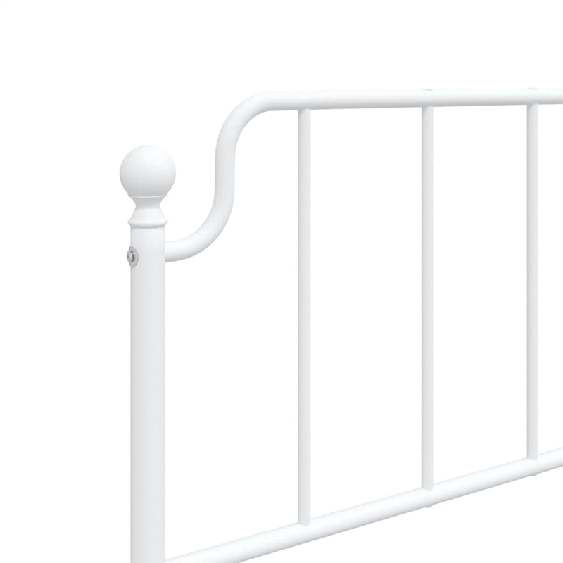 vidaXL Classic Style Durable Steel Single Bed Frame in White