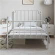 vidaXL Rectangular Powder-Coated Steel Twin Bed Frame in White