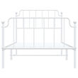 vidaXL Rectangular Powder-Coated Steel Twin Bed Frame in White