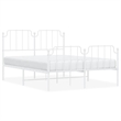 vidaXL 53.1 x 74.8 Powder-Coated Steel Bed Frame in White