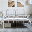 vidaXL 53.1 x 74.8 Powder-Coated Steel Bed Frame in White