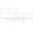 vidaXL 53.1 x 74.8 Powder-Coated Steel Bed Frame in White