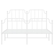 vidaXL 53.1 x 74.8 Powder-Coated Steel Bed Frame in White