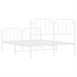 vidaXL 53.1 x 74.8 Powder-Coated Steel Bed Frame in White
