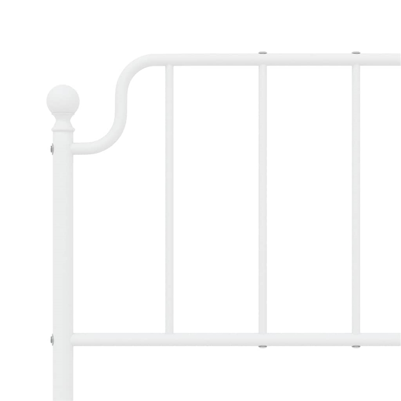 vidaXL 53.1 x 74.8 Powder-Coated Steel Bed Frame in White