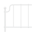 vidaXL 53.1 x 74.8 Powder-Coated Steel Bed Frame in White