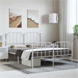vidaXL 53.1 x 74.8 Powder-Coated Steel Bed Frame in White