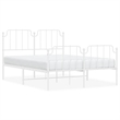 vidaXL Powder-Coated Steel King Size Bed Frame in White