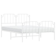 vidaXL Powder-Coated Steel King Size Bed Frame in White