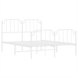vidaXL Powder-Coated Steel King Size Bed Frame in White
