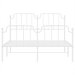 vidaXL Powder-Coated Steel King Size Bed Frame in White