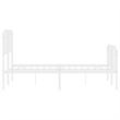vidaXL Powder-Coated Steel King Size Bed Frame in White