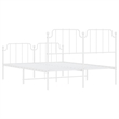 vidaXL Powder-Coated Steel King Size Bed Frame in White