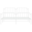 vidaXL Rectangular Powder-Coated Steel Full Bed Frame in White