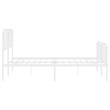 vidaXL Rectangular Powder-Coated Steel Full Bed Frame in White