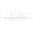 vidaXL Powder-Coated Steel King/Double Bed Frame in White