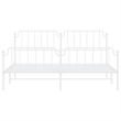 vidaXL Powder-Coated Steel King/Double Bed Frame in White
