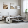 vidaXL Powder-Coated Steel King/Double Bed Frame in White