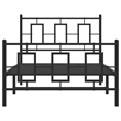 vidaXL Powder-Coated Steel Twin Bed Frame in Black