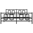 vidaXL Rectangular Powder-Coated Steel King Bed Frame in Black