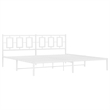 vidaXL Rectangular Powder-Coated Steel Full Bed Frame in White