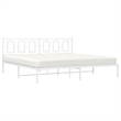 vidaXL Rectangular Powder-Coated Steel Full Bed Frame in White