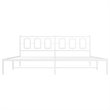 vidaXL Rectangular Powder-Coated Steel Full Bed Frame in White