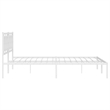 vidaXL Rectangular Powder-Coated Steel Full Bed Frame in White