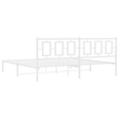 vidaXL Rectangular Powder-Coated Steel Full Bed Frame in White