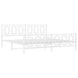 vidaXL Rectangular Powder-Coated Steel Full Bed Frame in White