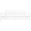 vidaXL Rectangular Powder-Coated Steel Full Bed Frame in White