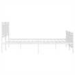 vidaXL Rectangular Powder-Coated Steel Full Bed Frame in White