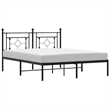 vidaXL Powder-Coated Steel King Bed Frame in Black