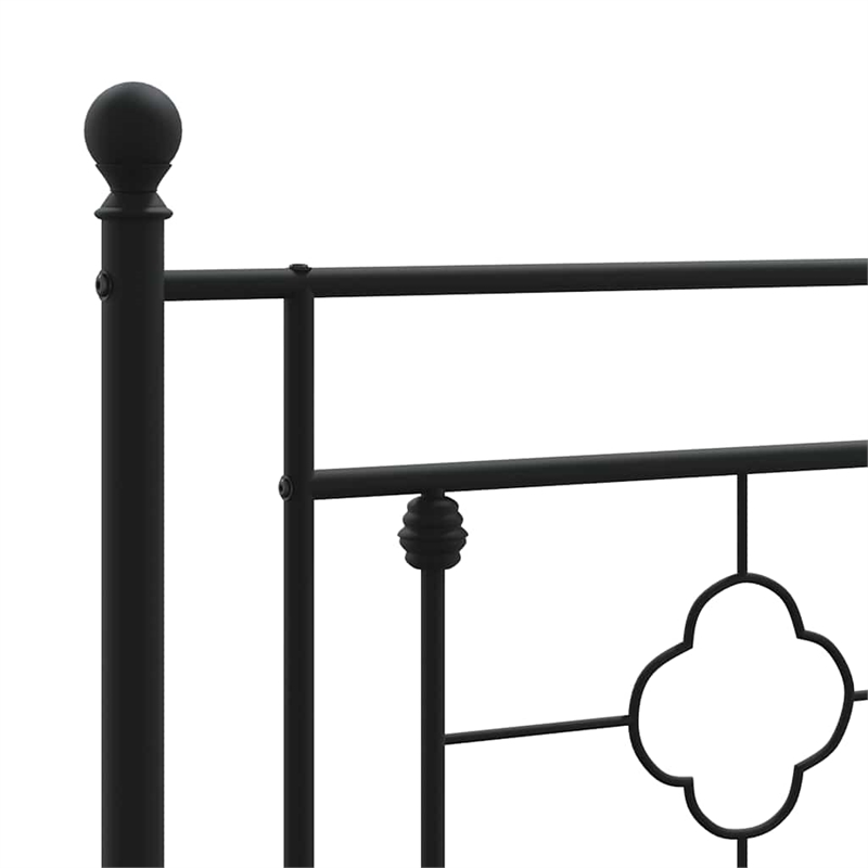 vidaXL Powder-Coated Steel King Bed Frame in Black